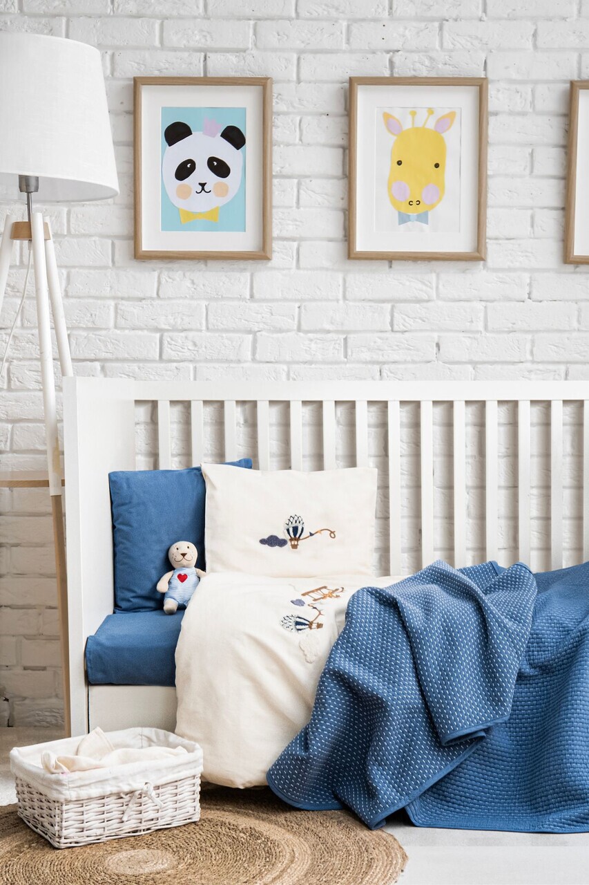Lenjerie de pat pentru copii, L'essentiel Maison, Sea Soul, Bumbac, Albastru - imagine 6